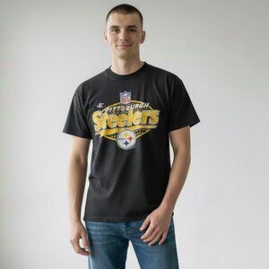 Vintage 90's Pittsburgh Steelers Logo Athletic NFL Football Tee T-Shirt Men's L